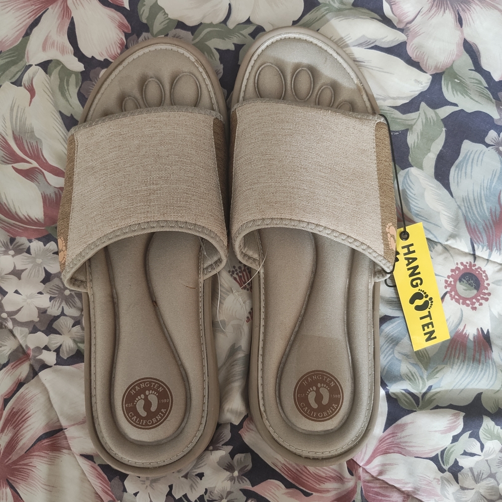 Hang Ten Women's Beige Slide Sandals